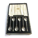 Set of 6 silver tea spoons boxed
