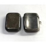 2 Antique silver vesta / match strikers