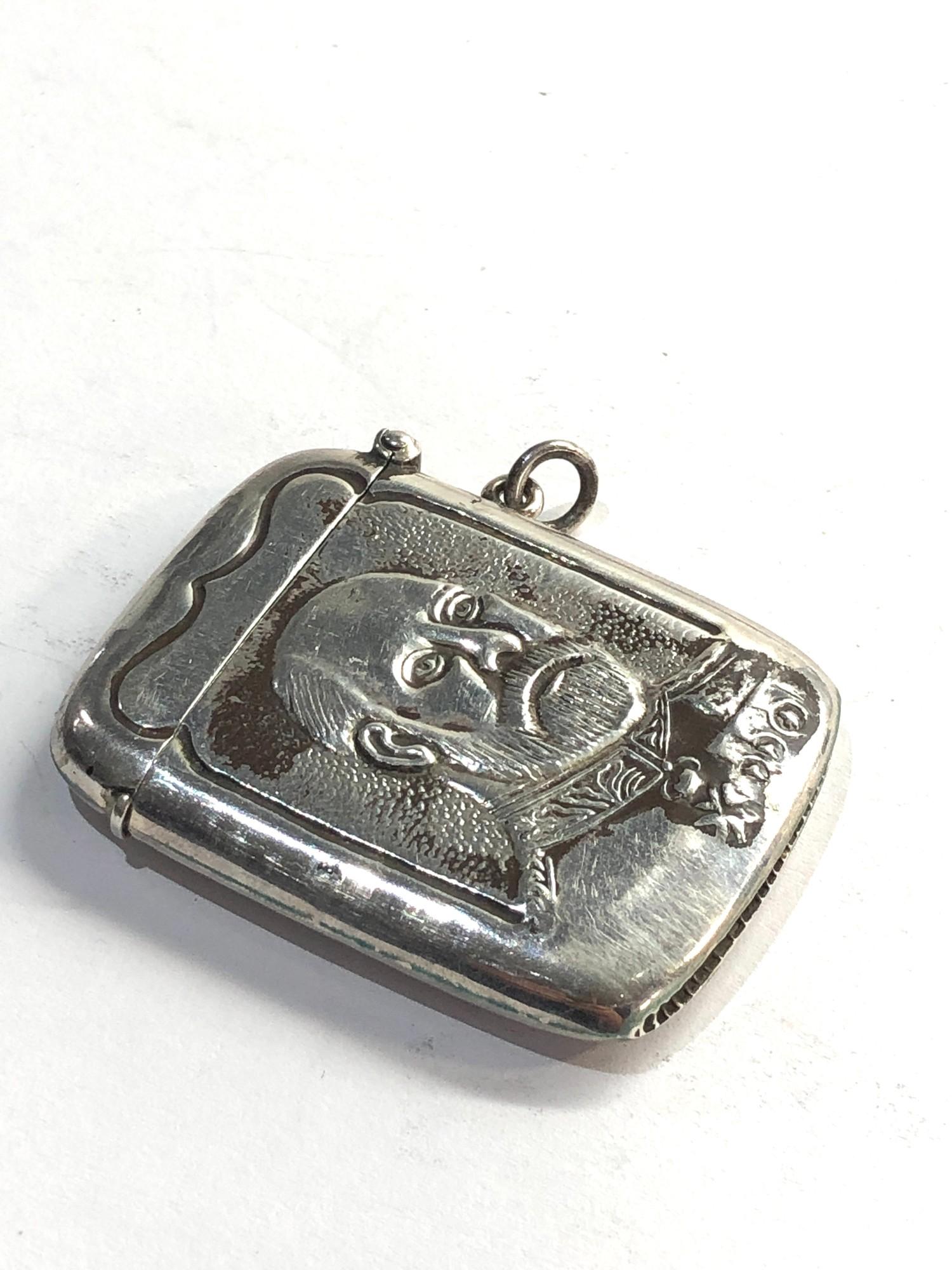 Military figural embossed silver vesta /match striker please see images for details - Image 2 of 4