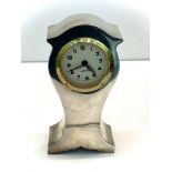 Vintage silver cased clock full Birmingham silver hallmarks measures approx height 16cm looks like a