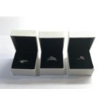 3 boxed silver Pandora rings