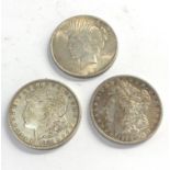 3 USA silver dollars please see images for details
