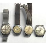 Selection of 4 vintage gents wristwatch saint blaise ,pierce ,bifora and edox spares or repair
