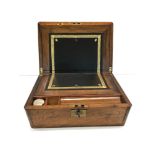 Antique brass bound writing box fitted interior with key please see images for details