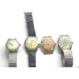 Selection of 4 vintage gents wristwatches titan burgana selecta and bifora spares or repair