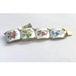 Vintage Norway silver & enamel bracelet hallmarked on fastner measures approx. 2.3cm wide in good