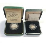 2 silver proof coins boxed please see images for details