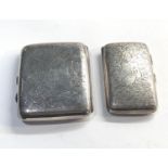 2 silver cigarette cases both with Birmingham silver hallmarks 150g