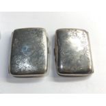 2 Silver cigarette cases both with Birmingham silver hallmarks 120g