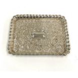 Antique silver embossed bedroom tray, Birmingham silver hallmarks weight approx 215g