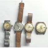 Selection of 4 vintage gents wristwatches arcadia lord saint blaise and kings spares or repair