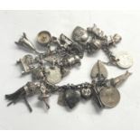 Vintage silver charm bracelet weight 62g