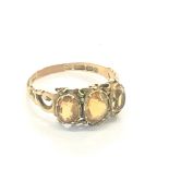 Victorian 15k gold citeron ring, approx weight 2.2g