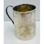 Antique silver mug sheffield silver hallmarks engraved name small crease weight 115g height 8.3cm
