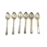 Set of 6 silver tea spoons