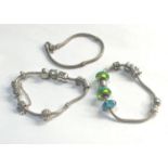 3 Silver Pandora bracelets