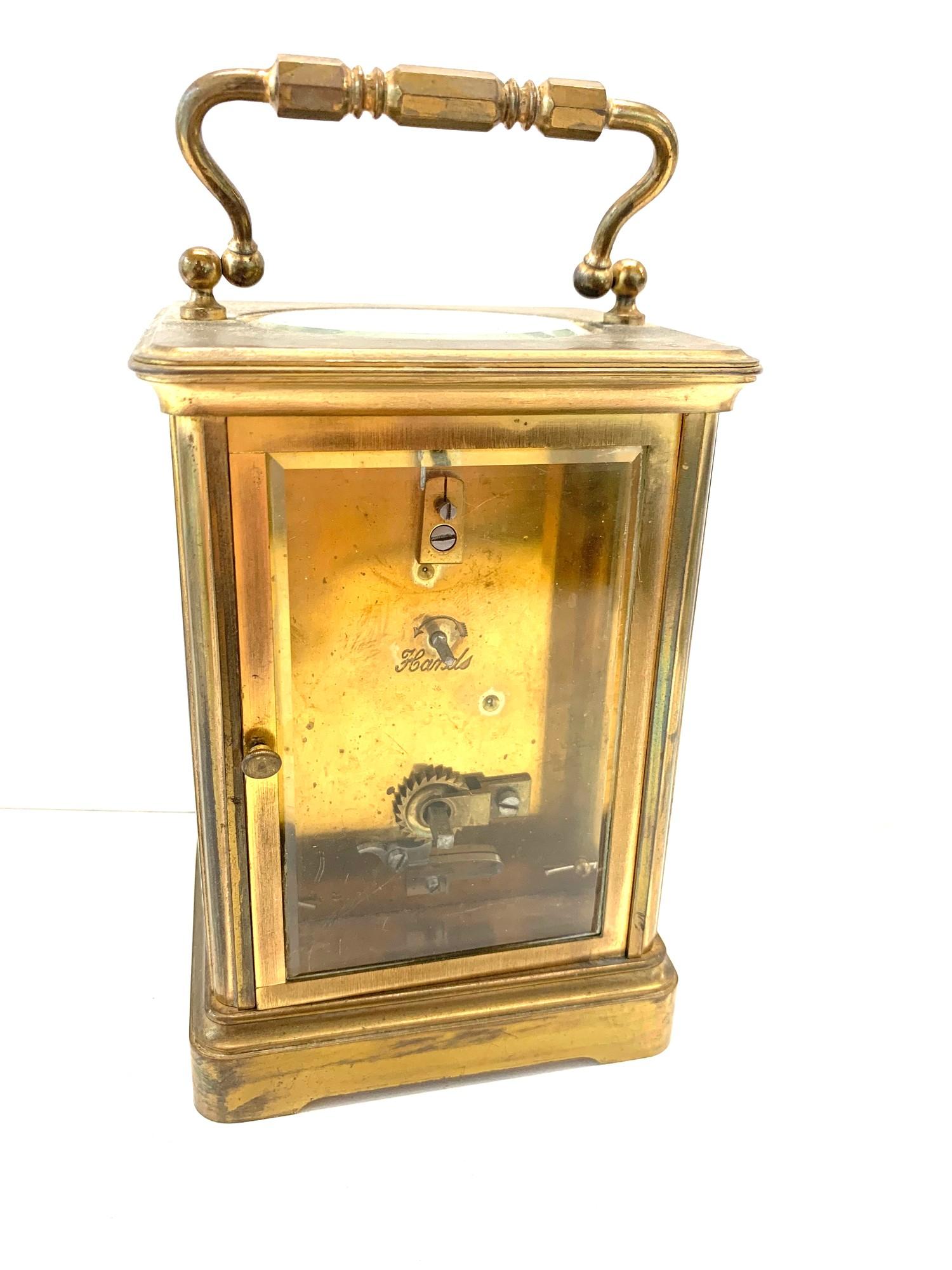 Large vintage brass carriage clock working order but no warranty given - Image 3 of 3