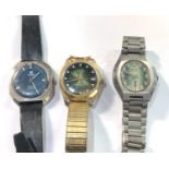 3 Vintage gents wristwatches all ticking but no warranty given please see images for details