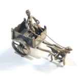 Dutch silver miniature dog pulling a carriage dutch silver hallmarks please see images for details