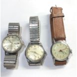 3 Vintage gents wristwatches all ticking but no warranty given please see images for details