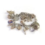 Silver charm bracelet weight 40g