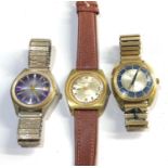 3 Vintage gents wristwatches all ticking but no warranty given please see images for details