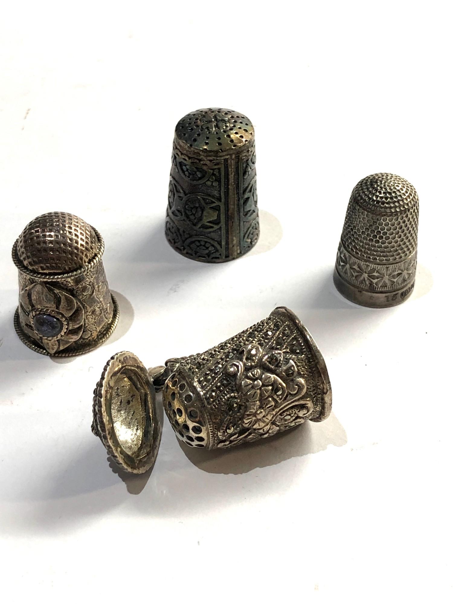 4 Silver thimbles please see images for details