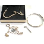 4 Silver jewellery items includes Links of London pandora and Thomas Sabo please see images for