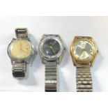 3 Vintage gents wristwatches all ticking but no warranty given please see images for details sold as