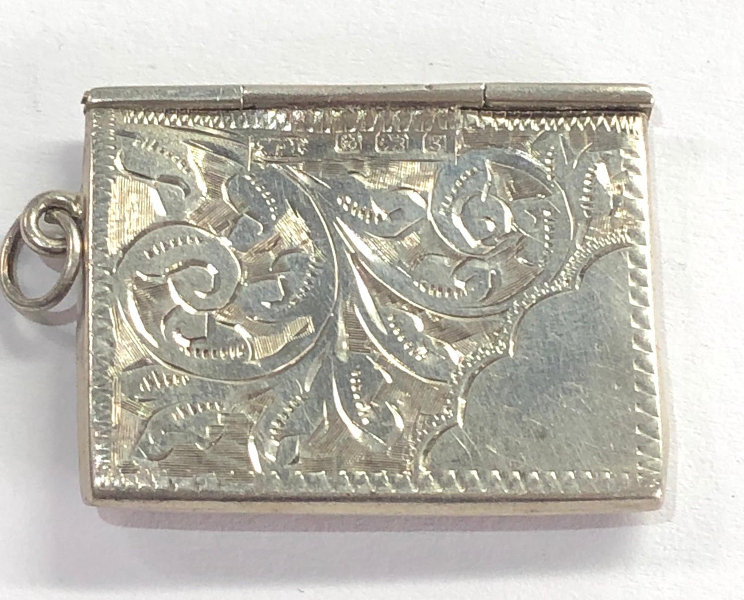 Small antique silver envelope stamp case Birmingham silver hallmarks please see images fordetails - Image 2 of 2