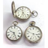 3 Antique silver pocket watches spares or repair no warranty given please see images for details