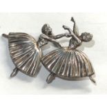 Vintage silver Ballerina pin brooch circa 1948 by Fredrick Massingham measures approx 44mm wide by