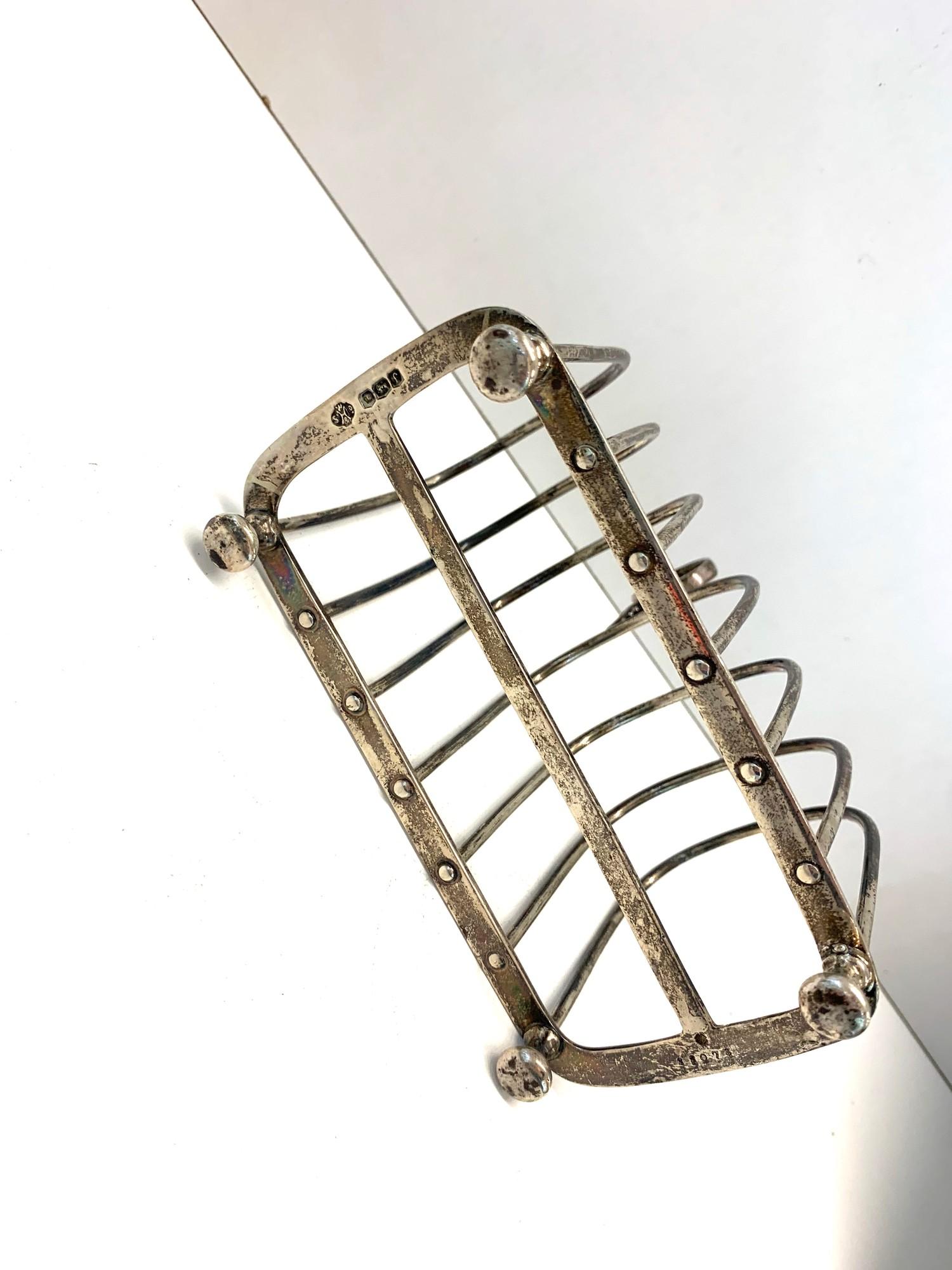 Large antique silver toast rack - Image 2 of 2