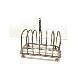 Large antique silver toast rack