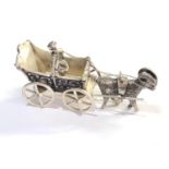 Dutch silver miniature ram pulling cart dutch silver sword hallmarks