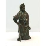 Oriental Chinese bronze figure fighting warrior measures approx 27cm tall please see images for