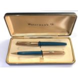 Boxed Waterman pen set used condition 14ct gold nib please see images for details