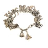 Vintage silver charm bracelet 35g