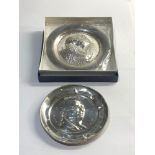 2 silver dishes Birmingham silver hallmarks largest measures approx 14cm dia total weight 80g 1