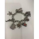 Silver charm bracelet weight 46g