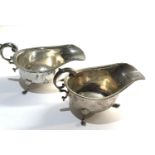 2 silver gravy boats London silver hallmarks weight 180g