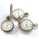 3 antique silver pocket watches sold as spares or repair please see images for details