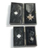 Ladies order of st john medal in fitted case with matching miniature