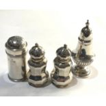 Selection of silver items includes salt and pepper pots please see images for details weight 90g