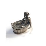 Dutch silver miniature bathing child in tub dutch silver hallmarks please see images for details