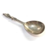 Victorian silver apostle tea caddy spoon london silver hallmarks by Hukin & Heath