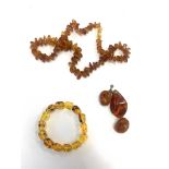 Amber bead necklace earring etc