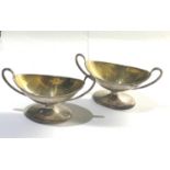 Large urn shaped silver salts London silver hallmarks makers LAC weight 160g please see images for