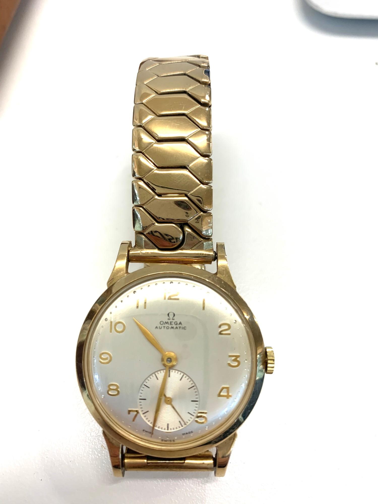 Vintage 9ct gold omega automatic gents wristwatch working order but no warranty given - Image 3 of 5