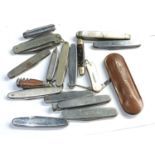 Collection of 18 vintage pocket pen knives please see images for details